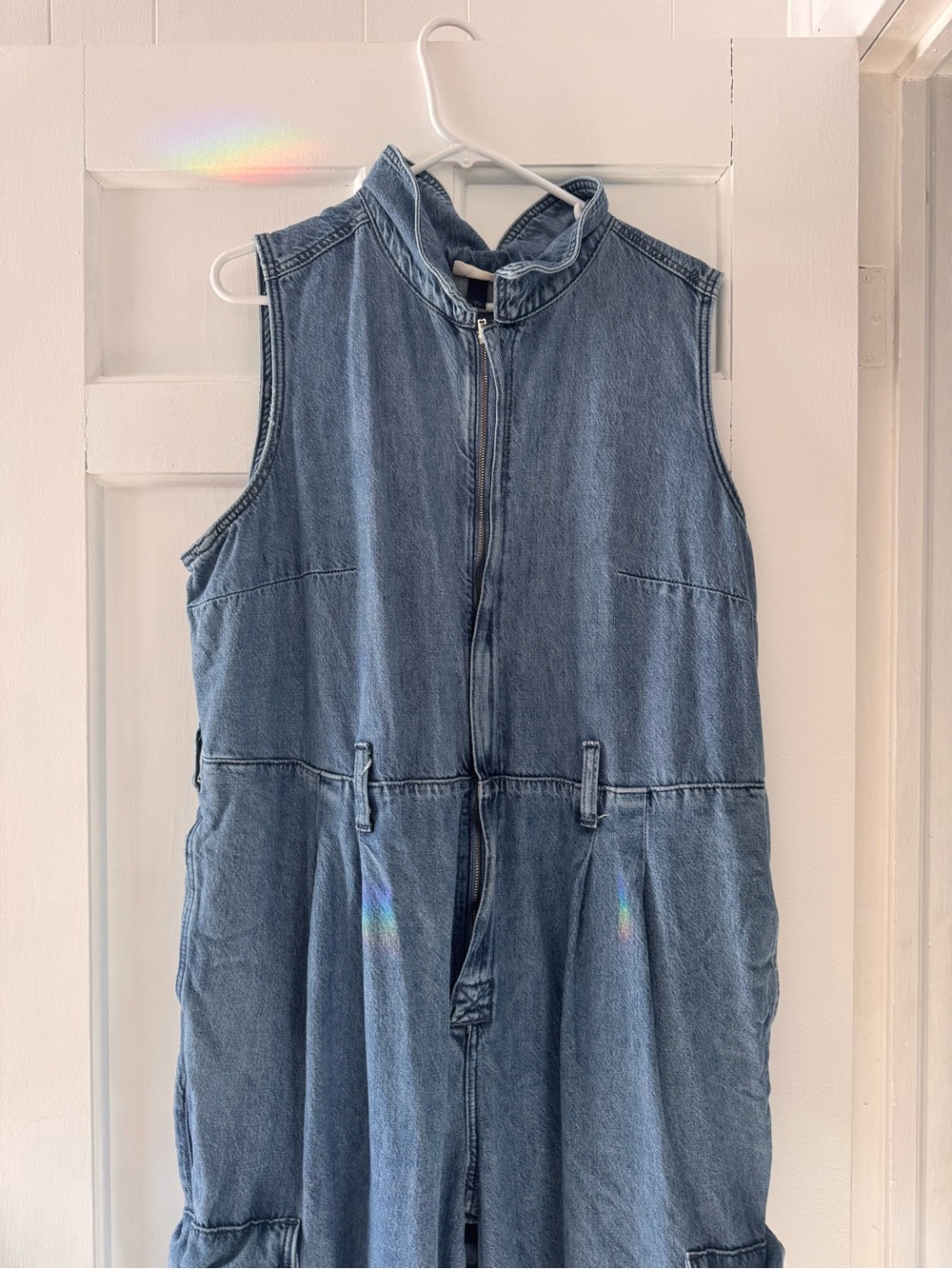 Universal Thread Blue Denim Zip-Front Jumpsuit